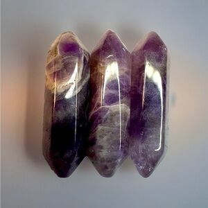 Lot 3 Mini Amethyst Crystal Wand Points 10.9 Grams